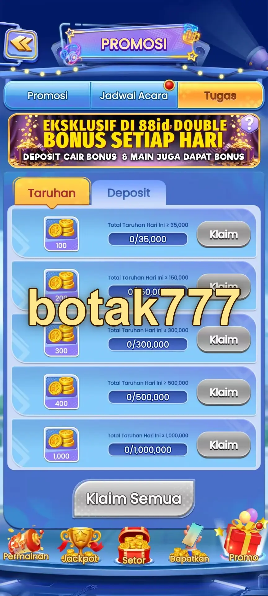 botak777 Masuk